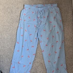 Sonoma men’s large Blue Pajama Pants with pink flamingos